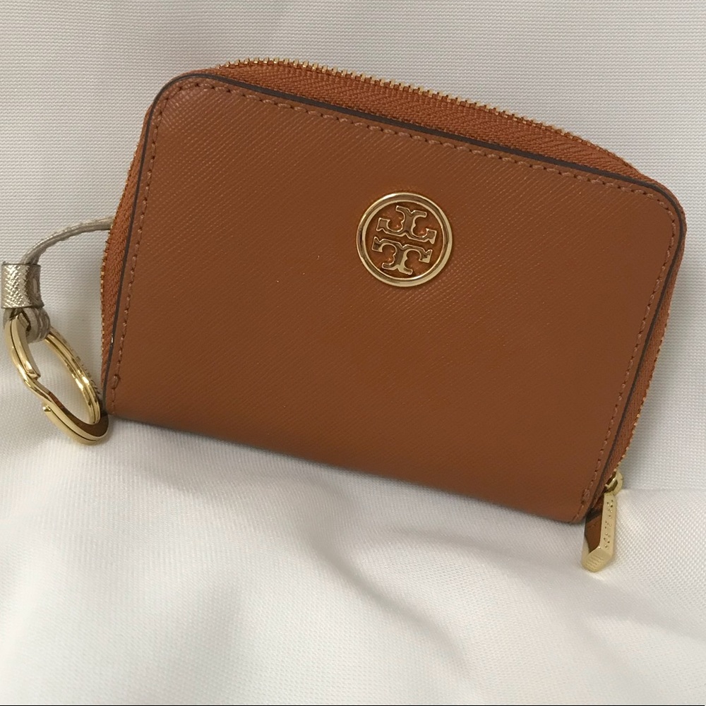 New Tory Burch Robinson zip coin case wallet card